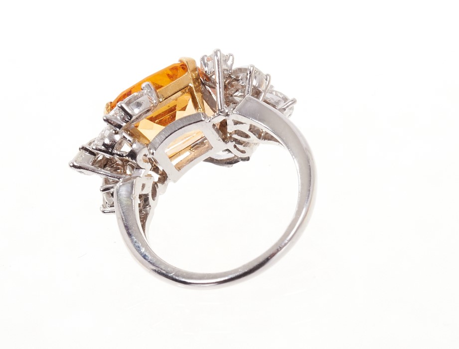 Topaz and diamond cluster cocktail ring - Image 3 of 5