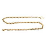 Early 20th century French 18ct rose gold chain with fancy links, 39cm length.