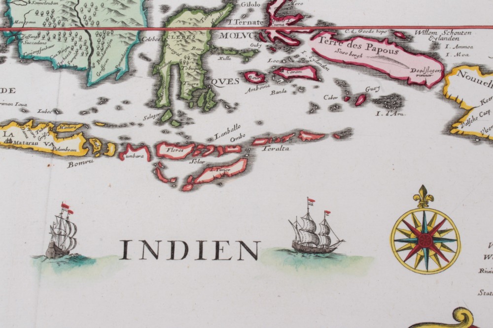 Pierre Mortier (1661-1711), hand-coloured map - ‘Carte Generale des Indies Orientales’, 38cm x 47cm. - Image 11 of 14