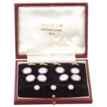 Gentleman's 9ct gold and enamel dress set in fitted case
