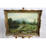 Circle of Benjamin Williams Leader oil on canvas - On The Lledr, Wales, in gilt frame