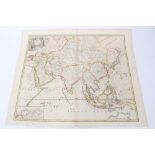 John Senex (d.1740), hand-coloured map - ‘A New map of Asia’, 1721, 50cm x 59cm.