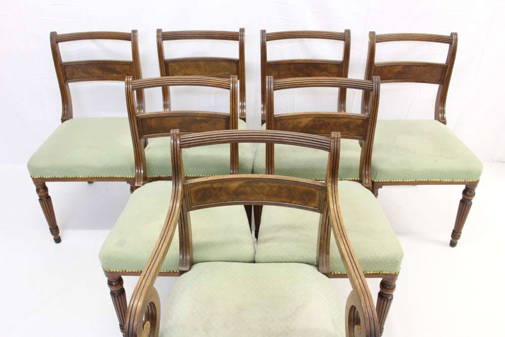 Set of seven William IV mahogany dining chairs - Image 2 of 3