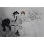 Louis Icart (1888-1950) Aquatint - The Conversation, 51/125, signed in pencil, in glazed frame,