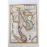 Herman Moll (d. 1732) hand coloured map - ‘The East Part of India’, 26 x 16cm