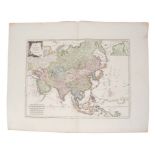Franz Johann Joseph Von Reilly (1766-1820), hand-coloured map - ‘Karte von Asien’, 51cm x 66cm.
