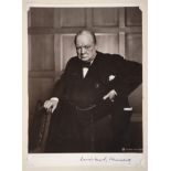 The Right Honourable Sir Winston Churchill a fine wartime signed presentation portrait photograph