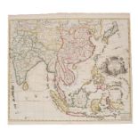 John Senex (d.1740), hand-coloured map - ‘A New Map of India and China’, 1721, 50cm x 59cm