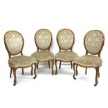 Set of four 19th century rosewood salon chairs
