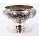 Chinese silver plated pedestal bowl.