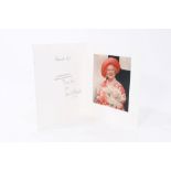 H.M. Queen Elizabeth The Queen Mother, scarce 'Aunt Elizabeth' signed 1992 Christmas card