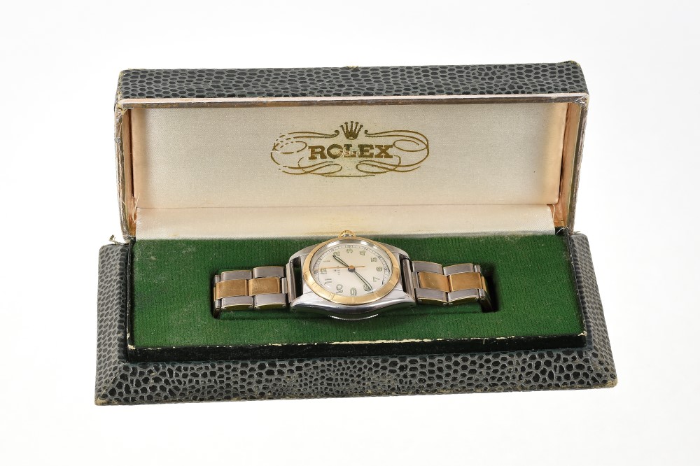 Rare late 1940s Gentlemen’s Rolex bi-metal ‘bubble back’ wristwatch, model 5011, serial number - Image 6 of 7