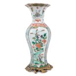 Chinese famille verte vase with ormolu mount
