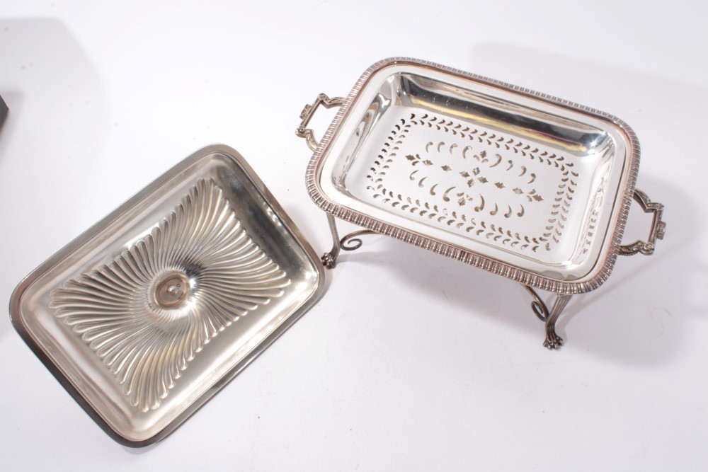 Edwardian silver plated warming entrée dish - Image 3 of 6