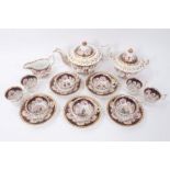 Good quality early 19th century English part tea and coffee service, possibly Ridgeway, well