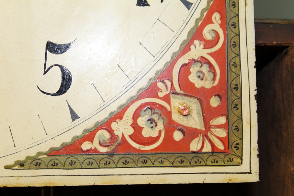 Early 19th Century 30 hour longcase clock, the painted arched dial depicting a hot air ballon, - Image 6 of 12