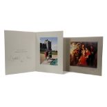 H.M.Queen Elizabeth II and H.R.H. The Duke of Edinburgh , two signed Christmas cards for 1961 and