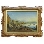 Pair of mid-19th century Italian school oils on canvas - The Bay Of Naples, indistinctly inscribed