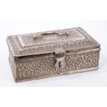 Indian white metal casket.