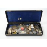 Collection of predominantly 19th century locket mounts, glasses, monogram panels and related pieces