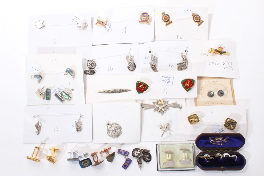 Collection of silver and other cufflinks