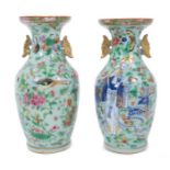 Pair late 19th century Chinese baluster vases