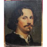 Follower of Van Dyke, oil on canvas portrait of Pieter Soutman, laid onto board