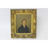 Regency English School oil on panel - portrait of a gentleman, in gilt frame, 21cm x 17cm