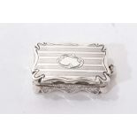 Victorian silver vinaigrette of rectangular form