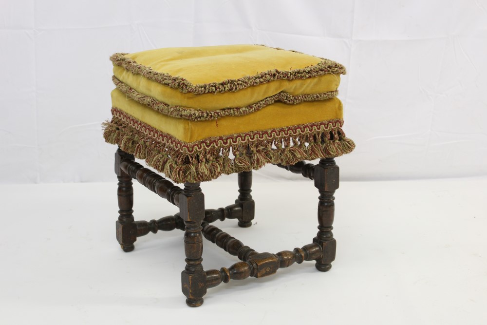 Charles II walnut stool