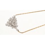 Diamond cluster necklace in 18ct gold setting