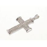 9ct white gold and diamond set cross