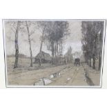 Henri Jordanian (1864-1931) charcoal landscape