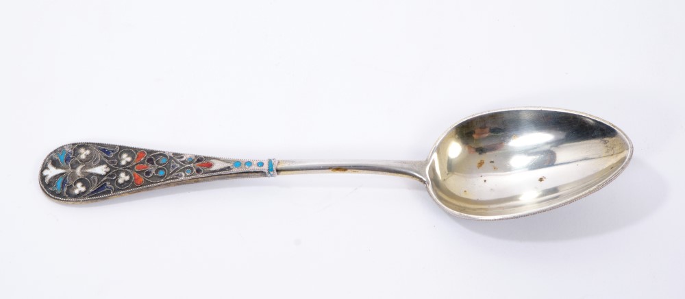 Russian Cloisonné enamel spoon - Image 2 of 2