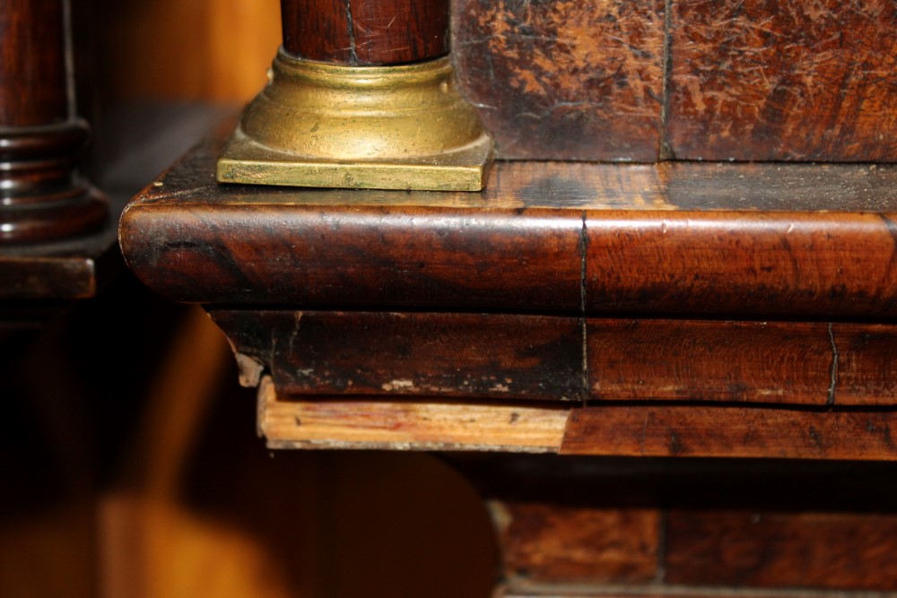 Early 18th century longcase clock, with eight day striking movement, brass 12inch breakarch dial, - Image 12 of 17