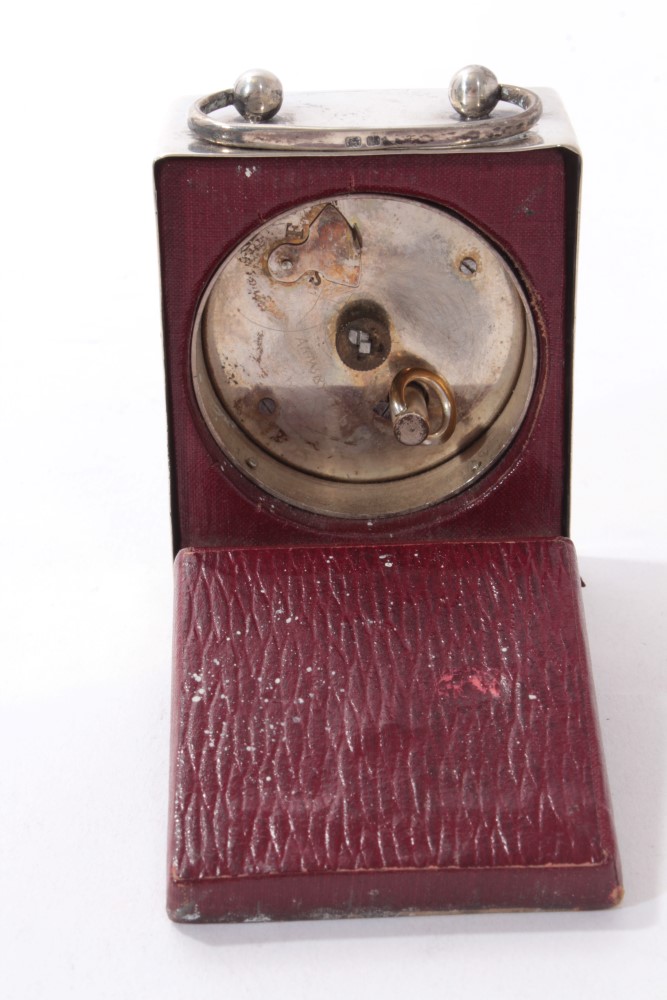 Silver carriage clock - Image 4 of 7