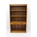 Vintage Scandinavian rosewood open bookcase