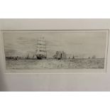 Good black and white marine engraving by Wyllie, provenance on reverse