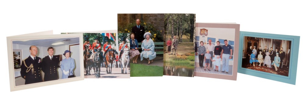 H.M.Queen Elizabeth II and H.R.H. The Duke of Edinburgh - six signed Christmas cards 1980-1986