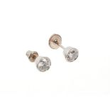 Pair of diamond single stone stud earrings