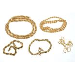 Group of 18ct gold chains