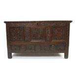 Charles II oak mule chest