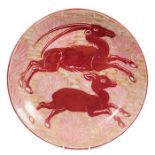 Attractive William de Morgan ruby lustre charger