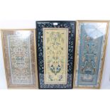 Good collection of 19th / early 20th century Chinese embroidered silk panels
