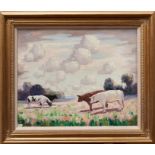 *Norman Lloyd (1894-1983) oil on canvas - cattle grazing, signed, in gilt frame, 44cm x 54cm