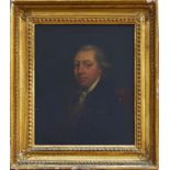 English School (circa 1800) oil on panel portrait of a gentleman, possibly George III, in gilt