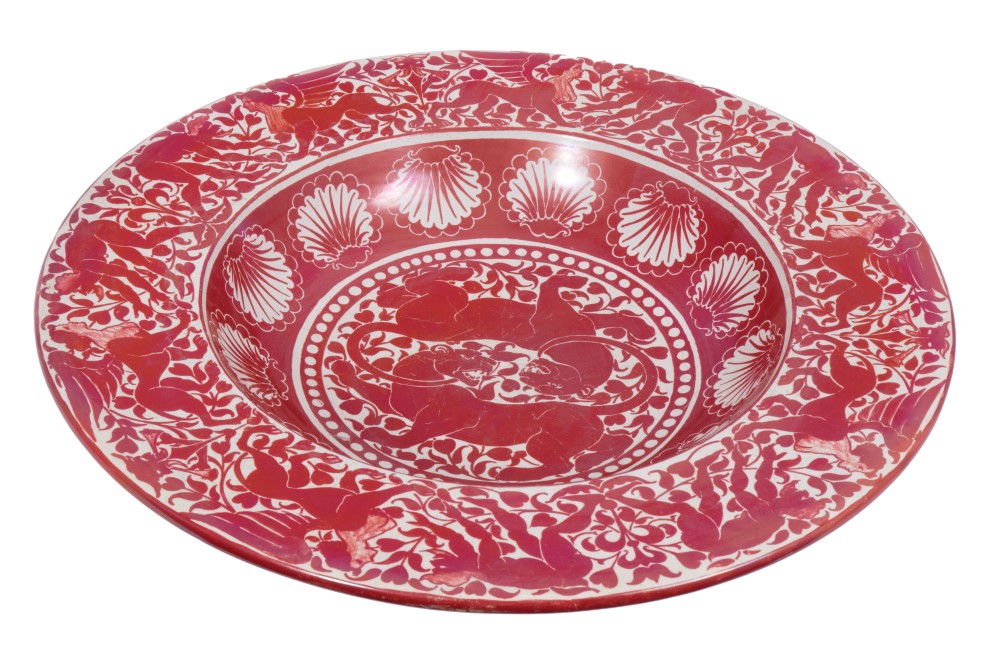 William de Morgan ruby lustre charger/shallow dish - Image 3 of 4