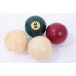 Two ivory billiard balls