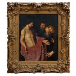18th/19th century Continental school oil on canvas - Christ and three attendants, in gilt frame,