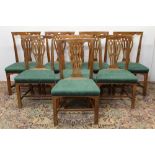 Rare set of eight Georgian style yew wood dining chairs